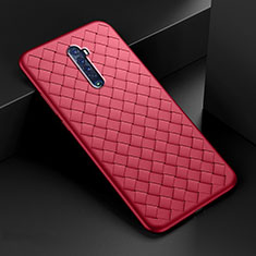 Coque Silicone Gel Motif Cuir Housse Etui S07 pour Oppo Reno2 Rouge