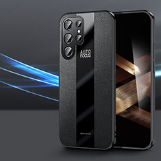 Coque Silicone Gel Motif Cuir Housse Etui S07 pour Samsung Galaxy S24 Ultra 5G Noir