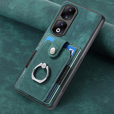 Coque Silicone Gel Motif Cuir Housse Etui SD1 pour Huawei Honor 90 Pro 5G Vert
