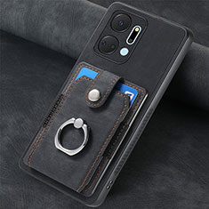 Coque Silicone Gel Motif Cuir Housse Etui SD1 pour Huawei Honor X7a Noir