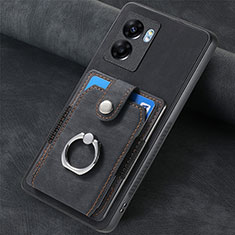 Coque Silicone Gel Motif Cuir Housse Etui SD1 pour OnePlus Nord N300 5G Noir