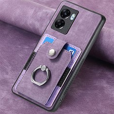 Coque Silicone Gel Motif Cuir Housse Etui SD1 pour OnePlus Nord N300 5G Violet Clair