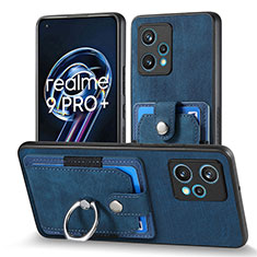 Coque Silicone Gel Motif Cuir Housse Etui SD1 pour Realme 9 Pro+ Plus 5G Bleu