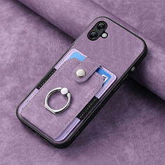 Coque Silicone Gel Motif Cuir Housse Etui SD1 pour Samsung Galaxy M04 Violet Clair