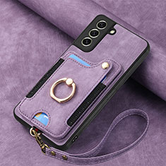 Coque Silicone Gel Motif Cuir Housse Etui SD1 pour Samsung Galaxy S21 FE 5G Violet Clair