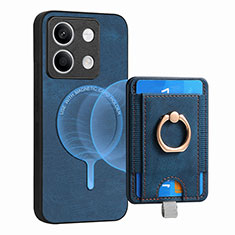 Coque Silicone Gel Motif Cuir Housse Etui SD1 pour Xiaomi Redmi Note 13 5G Bleu