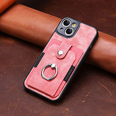 Coque Silicone Gel Motif Cuir Housse Etui SD10 pour Apple iPhone 14 Rose