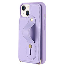Coque Silicone Gel Motif Cuir Housse Etui SD14 pour Apple iPhone 14 Violet