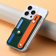 Coque Silicone Gel Motif Cuir Housse Etui SD19 pour Apple iPhone 15 Pro Max Vert