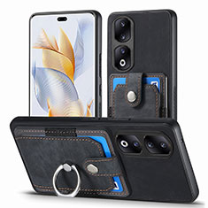 Coque Silicone Gel Motif Cuir Housse Etui SD2 pour Huawei Honor 90 Pro 5G Noir