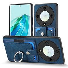 Coque Silicone Gel Motif Cuir Housse Etui SD2 pour Huawei Honor Magic5 Lite 5G Bleu