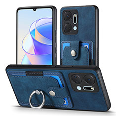 Coque Silicone Gel Motif Cuir Housse Etui SD2 pour Huawei Honor X7a Bleu