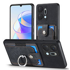 Coque Silicone Gel Motif Cuir Housse Etui SD2 pour Huawei Honor X7a Noir