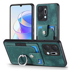 Coque Silicone Gel Motif Cuir Housse Etui SD2 pour Huawei Honor X7a Vert