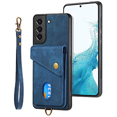 Coque Silicone Gel Motif Cuir Housse Etui SD2 pour Samsung Galaxy S23 5G Bleu