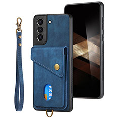 Coque Silicone Gel Motif Cuir Housse Etui SD2 pour Samsung Galaxy S24 Plus 5G Bleu