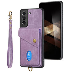 Coque Silicone Gel Motif Cuir Housse Etui SD2 pour Samsung Galaxy S24 Plus 5G Violet Clair