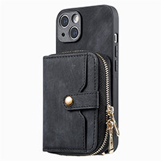 Coque Silicone Gel Motif Cuir Housse Etui SD3 pour Apple iPhone 14 Noir