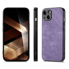 Coque Silicone Gel Motif Cuir Housse Etui SD3 pour Apple iPhone 14 Plus Violet