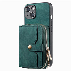 Coque Silicone Gel Motif Cuir Housse Etui SD3 pour Apple iPhone 14 Vert