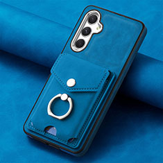 Coque Silicone Gel Motif Cuir Housse Etui SD3 pour Samsung Galaxy A14 5G Bleu
