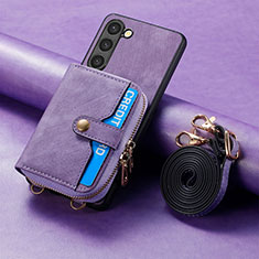 Coque Silicone Gel Motif Cuir Housse Etui SD3 pour Samsung Galaxy S23 Plus 5G Violet Clair