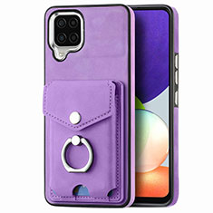 Coque Silicone Gel Motif Cuir Housse Etui SD4 pour Samsung Galaxy M32 4G Violet