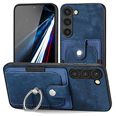 Coque Silicone Gel Motif Cuir Housse Etui SD5 pour Samsung Galaxy S23 Plus 5G Bleu
