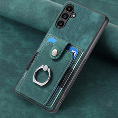 Coque Silicone Gel Motif Cuir Housse Etui SD6 pour Samsung Galaxy A34 5G Vert
