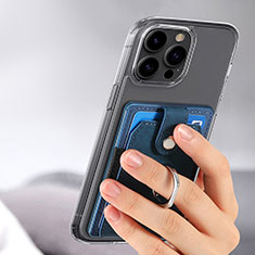Coque Silicone Gel Motif Cuir Housse Etui SD7 pour Apple iPhone 14 Pro Bleu
