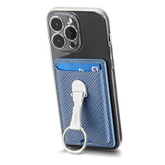 Coque Silicone Gel Motif Cuir Housse Etui SD9 pour Apple iPhone 15 Pro Bleu