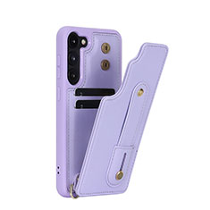 Coque Silicone Gel Motif Cuir Housse Etui SY1 pour Samsung Galaxy S22 Plus 5G Violet