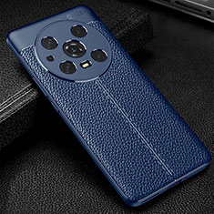 Coque Silicone Gel Motif Cuir Housse Etui WL1 pour Huawei Honor Magic4 Pro 5G Bleu