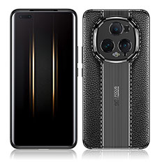 Coque Silicone Gel Motif Cuir Housse Etui WL1 pour Huawei Honor Magic5 Ultimate 5G Noir