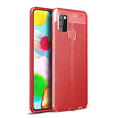 Coque Silicone Gel Motif Cuir Housse Etui WL1 pour Samsung Galaxy A21s Rouge