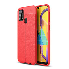 Coque Silicone Gel Motif Cuir Housse Etui WL1 pour Samsung Galaxy M21s Rouge