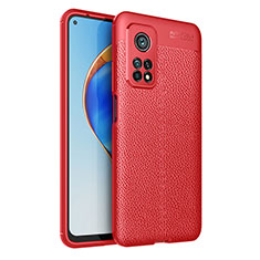 Coque Silicone Gel Motif Cuir Housse Etui WL1 pour Xiaomi Mi 10T Pro 5G Rouge