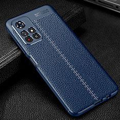 Coque Silicone Gel Motif Cuir Housse Etui WL1 pour Xiaomi Redmi Note 11T 5G Bleu