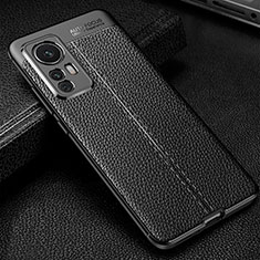 Coque Silicone Gel Motif Cuir Housse Etui WL2 pour Xiaomi Mi 12T Pro 5G Noir