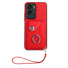 Coque Silicone Gel Motif Cuir Housse Etui XK1 pour Huawei Honor 90 Lite 5G Rouge