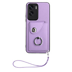 Coque Silicone Gel Motif Cuir Housse Etui XK1 pour Huawei Honor 90 Lite 5G Violet