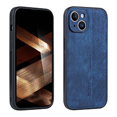 Coque Silicone Gel Motif Cuir Housse Etui YZ1 pour Apple iPhone 14 Pro Bleu