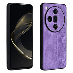Coque Silicone Gel Motif Cuir Housse Etui YZ1 pour Oppo Find X7 Ultra 5G Violet Clair