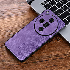 Coque Silicone Gel Motif Cuir Housse Etui YZ2 pour Oppo Find X7 Ultra 5G Violet Clair