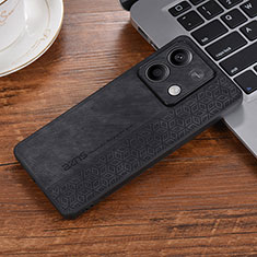 Coque Silicone Gel Motif Cuir Housse Etui YZ2 pour Xiaomi Redmi Note 13 5G Noir