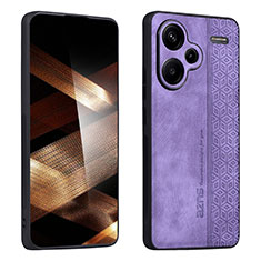 Coque Silicone Gel Motif Cuir Housse Etui YZ2 pour Xiaomi Redmi Note 13 Pro+ Plus 5G Violet Clair