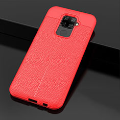 Coque Silicone Gel Motif Cuir Housse Etui Z01 pour Huawei Nova 5i Pro Rouge