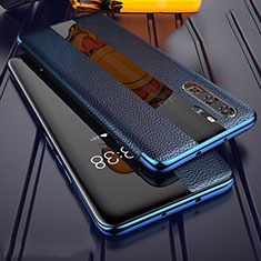 Coque Silicone Gel Motif Cuir Housse Etui Z01 pour Huawei P30 Pro Bleu