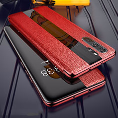Coque Silicone Gel Motif Cuir Housse Etui Z01 pour Huawei P30 Pro Rouge