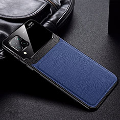 Coque Silicone Gel Motif Cuir Housse Etui Z01 pour Huawei P40 Lite Bleu